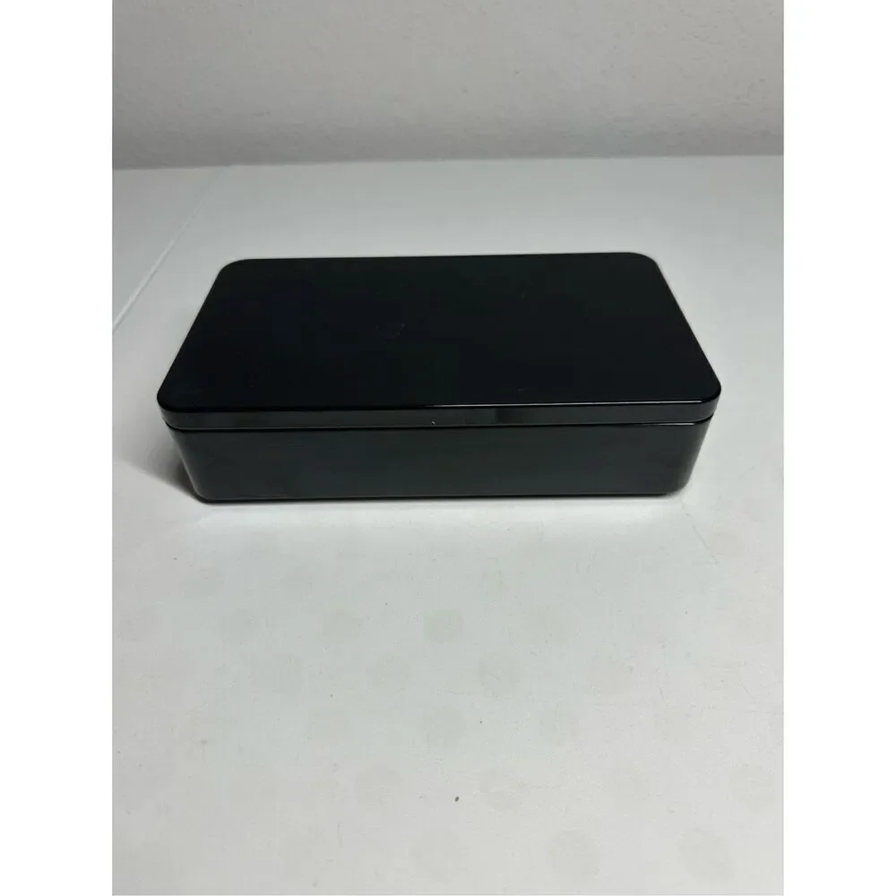 Vintage Black Tin Box Solid Plastic 7,75” x4,5” Made in USA